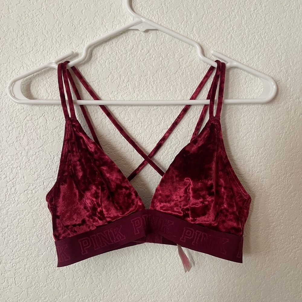 PINK velvet bralette